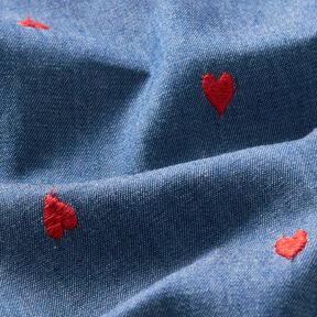 Chambray  – jeansblå/eldröd, 