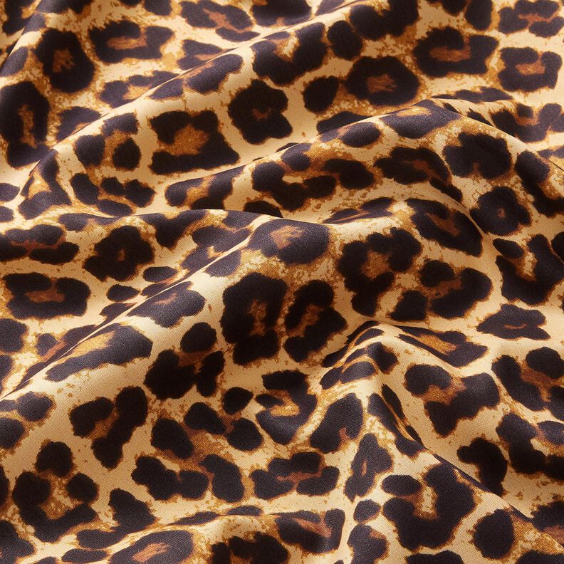 Viskostyg leopardmönster – beige/svart, image number 2