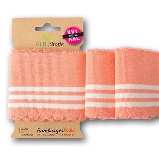GOTS Ekologiska stickade muddar CUFF ME WAVE [140 cm | 7 cm] | Albstoffe | Hamburger Liebe, 