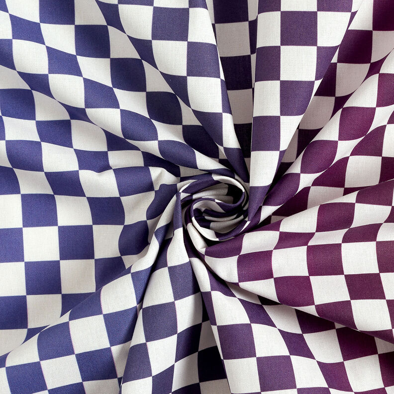 GOTS Bomullspoplin Schackrutigt färggradient | TCC x LOOKS by Wolfgang Joop – indigo/burgunder,  image number 5