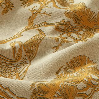 Dekorationstyg Canvas kinesisk trana – beige/currygul, 