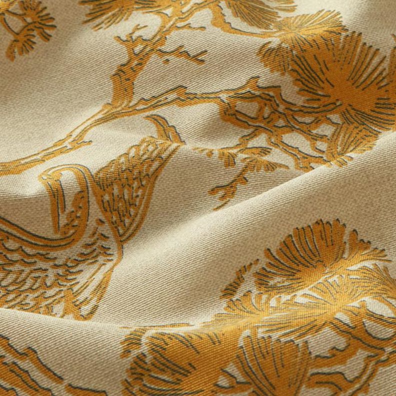 Dekorationstyg Canvas kinesisk trana – beige/currygul,  image number 2