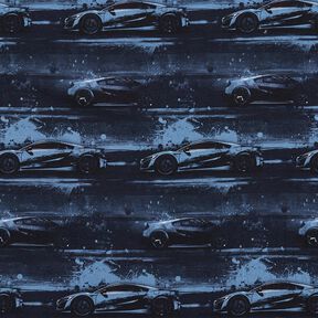 Bomullsjersey racerbil Digitaltryck &ndash; svartbl&aring;, 