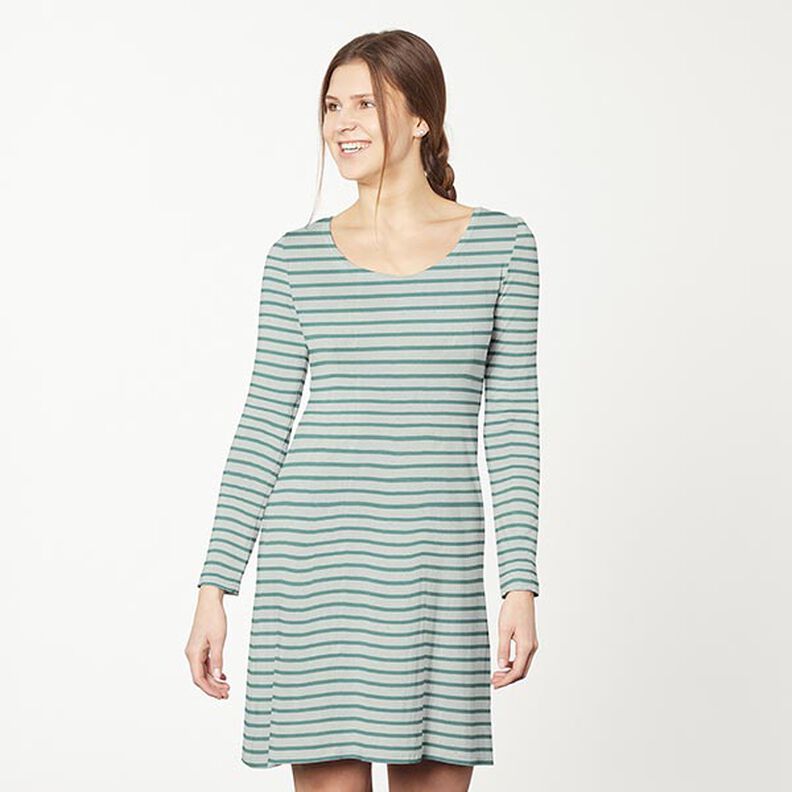 bomullsjersey smala och breda ränder – ljus mint/pepparmynta,  image number 7