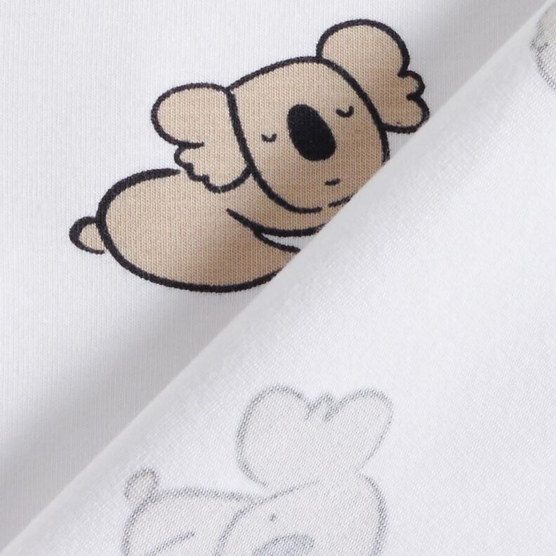 GOTS Bomullsjersey Koalabjörn | Poppy Fabrics – vit/mandel,  image number 4