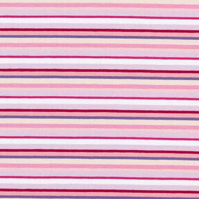 Bomullsjersey spiralränder – fläder/pink, 