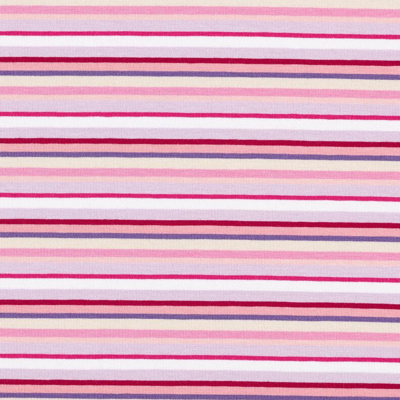 Bomullsjersey spiralränder – fläder/pink, image number 1