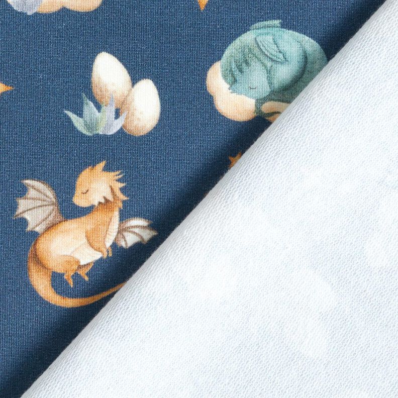 French Terry Sommarsweat söta drakar Digitaltryck – blågrå,  image number 4