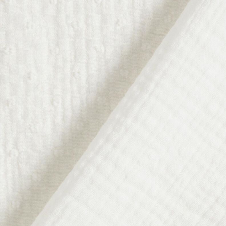 Muslin/Dubbel-krinkelväv dobby – yllevit,  image number 4