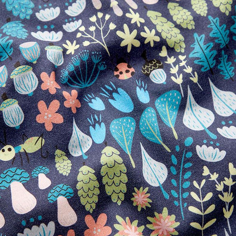 Sweatshirt Ruggad skogsväxter Digitaltryck – marinblått,  image number 2
