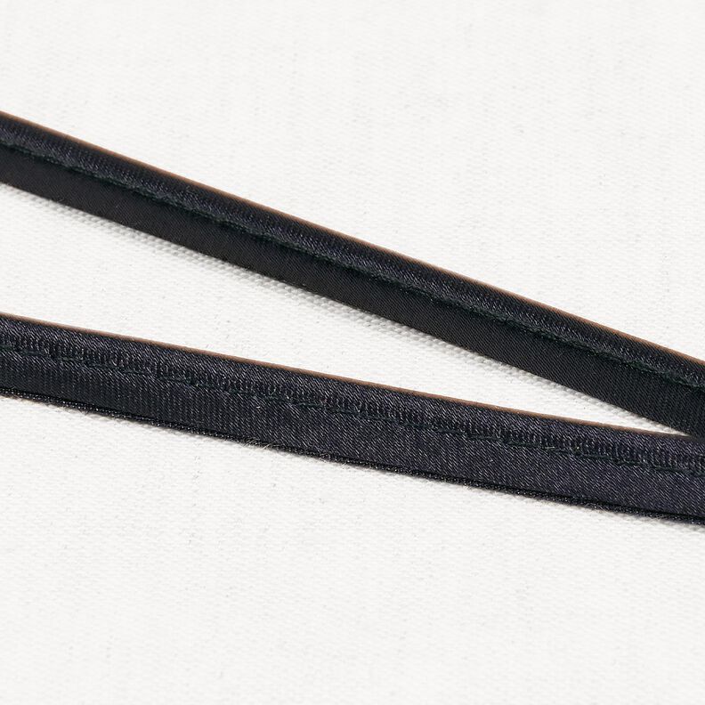Satin passpoalband [10 mm] – svart,  image number 1