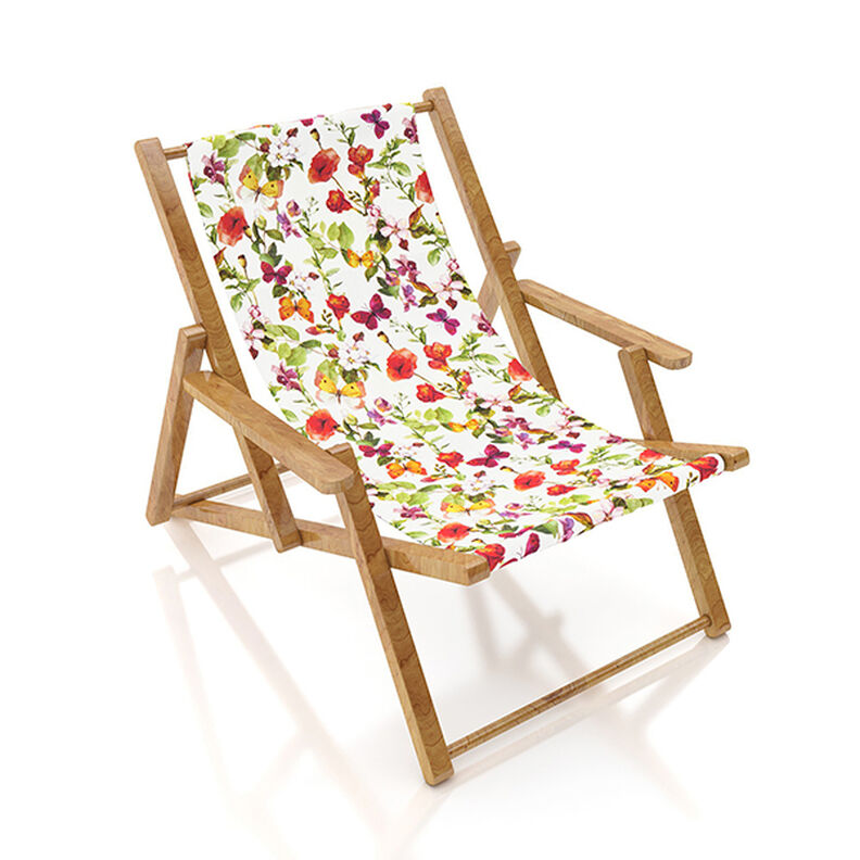 Outdoortyg Canvas Blommor och fjärilar – vit/lila, image number 8