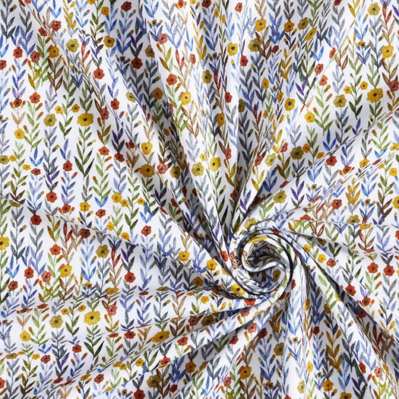 Ekologisk bomullsjersey blomsteräng Digitaltryck – yllevit,  image number 3