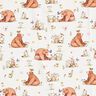 Bomullspoplin hare och björn Digitaltryck – elfenbensvit,  thumbnail number 1