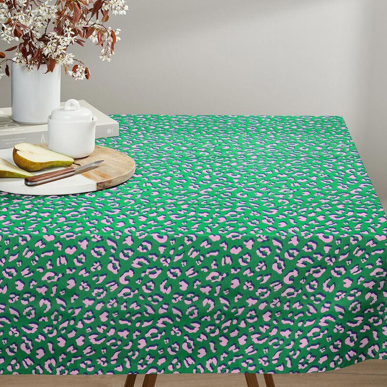 Behandlad bomull Abstrakt Lejon | Poppy Fabrics – grön/rosa, image number 6