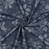 Denim/bomullsmix blommor – jeansblå,  thumbnail number 3