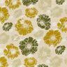 Dekorationstyg Halvpanama Imponerande blommor – gul oliv/natur,  thumbnail number 1