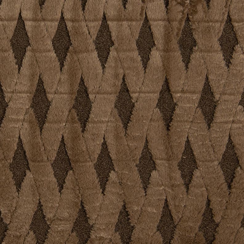 Fuskpäls Bouclétyg romber – mörkbrun,  image number 1