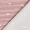 Bomullsjersey hjärtan och ränder – ljus gammelrosa,  thumbnail number 5