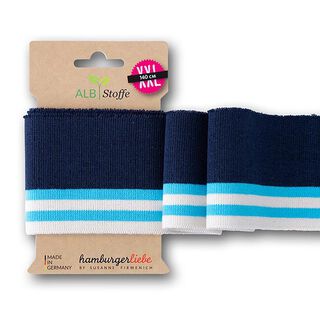 GOTS Ekologiska stickade muddar CUFF ME COLLEGE [140 cm | 7 cm] | Albstoffe | Hamburger Liebe, 