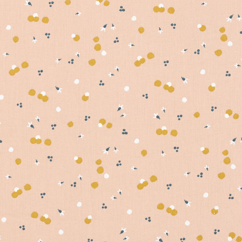 Bomullstyg Kretong prickar i färg – beige,  image number 1
