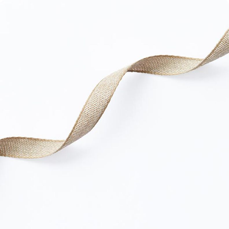 Vävt band linne/bomull [ 10 mm ] – beige,  image number 2
