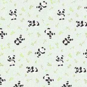 Bomullstyg Kretong gosig panda – grön, 