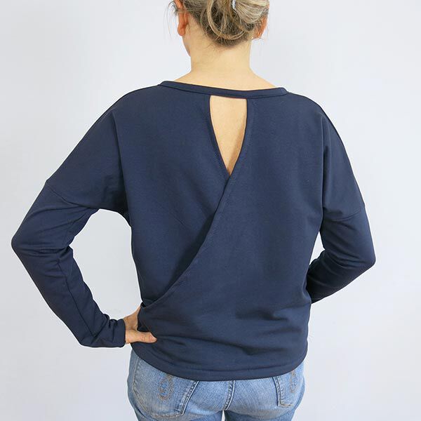 FRAU VEGA - ledig pullover med omlottlook på ryggdelen, Studio Schnittreif  | XS -  XXL,  image number 8