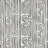 Dekorationstyg Halvpanama abstrakt randigt mönster – svart/elfenbensvit,  thumbnail number 1
