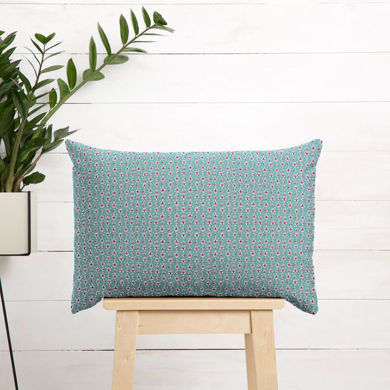 Bomullstyg Poplin små ornament – ​​mint/pastelllila – mint/pastellviolett,  image number 6