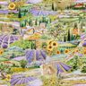 Dekorationstyg Halvpanama lavendel landskap – gräsgrönt/lavender,  thumbnail number 1