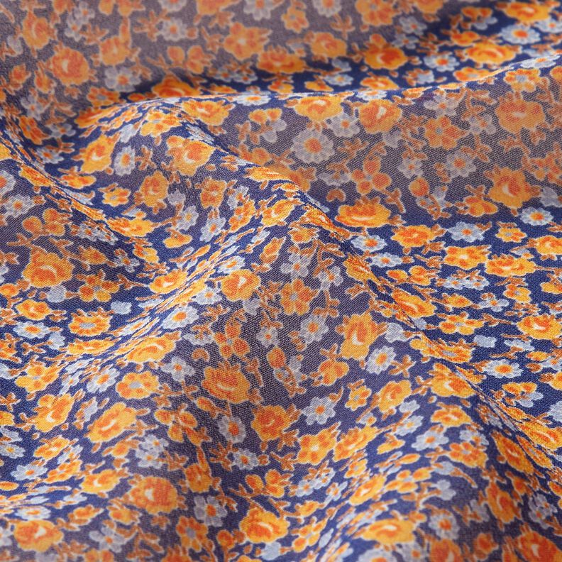 Chiffong millefleur – indigo/brandgul,  image number 2