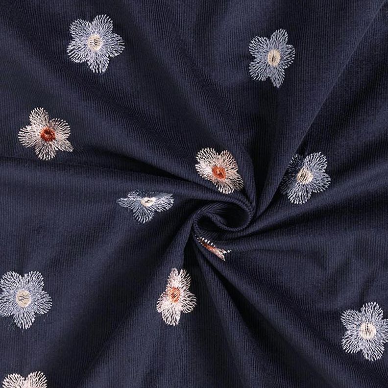 babymanchester broderade blommor – nattblå,  image number 3