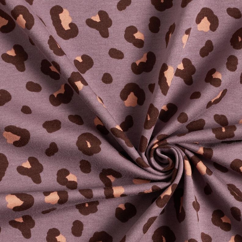 French Terry leopardmönster – lila,  image number 3