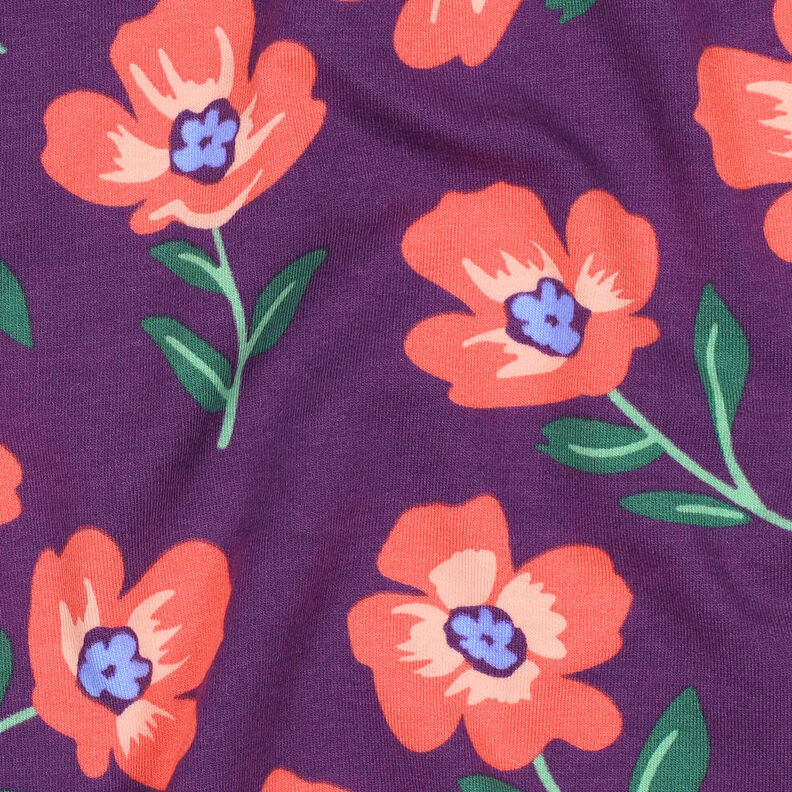 Sweatshirt Ruggad Blommor | by Poppy – rödlila/hummer, image number 2