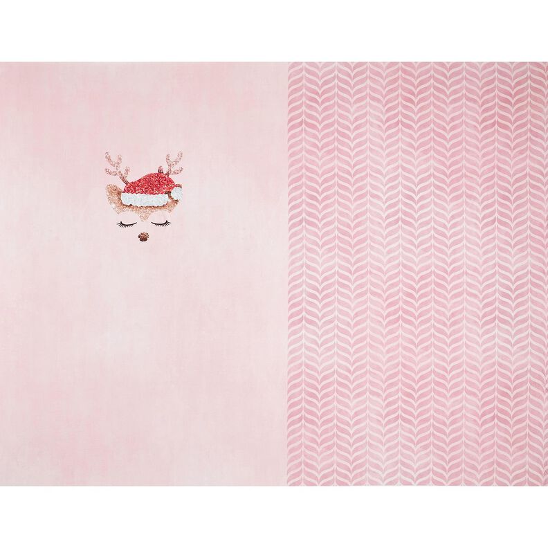 Bomullsjersey sovande glitterhjort Panel | Glitzerpüppi – rose/ljus gammalrosa,  image number 5