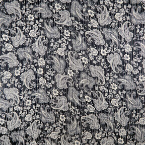 chiffong satinränder paisley – marinblått, 