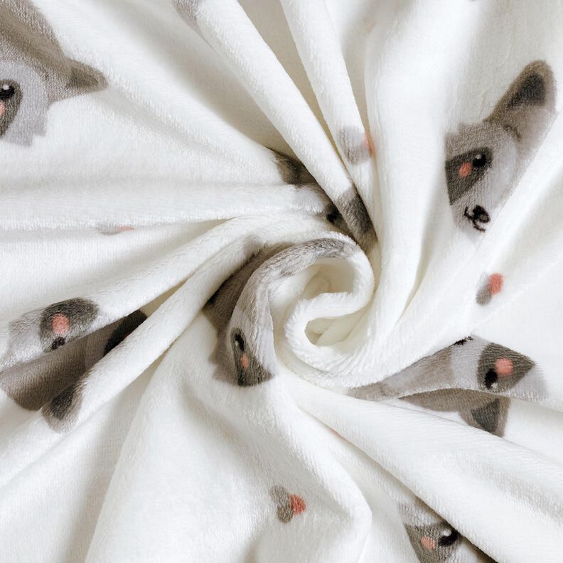 Mysfleece Söta tvättbjörnar – elfenbensvit/mörkgrå, image number 3