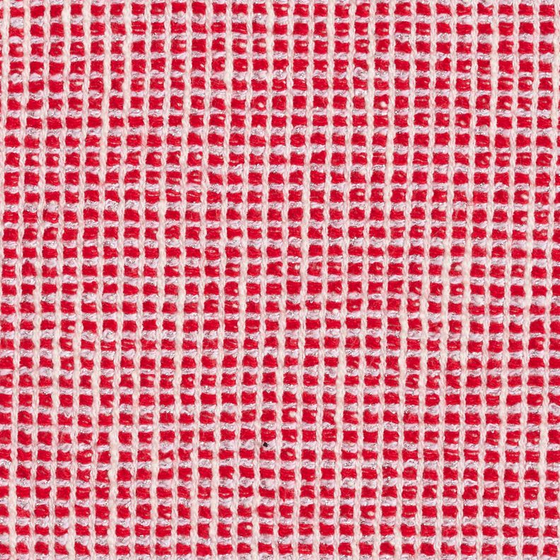 Bouclé bomullsmix struktur – rött/vit,  image number 1