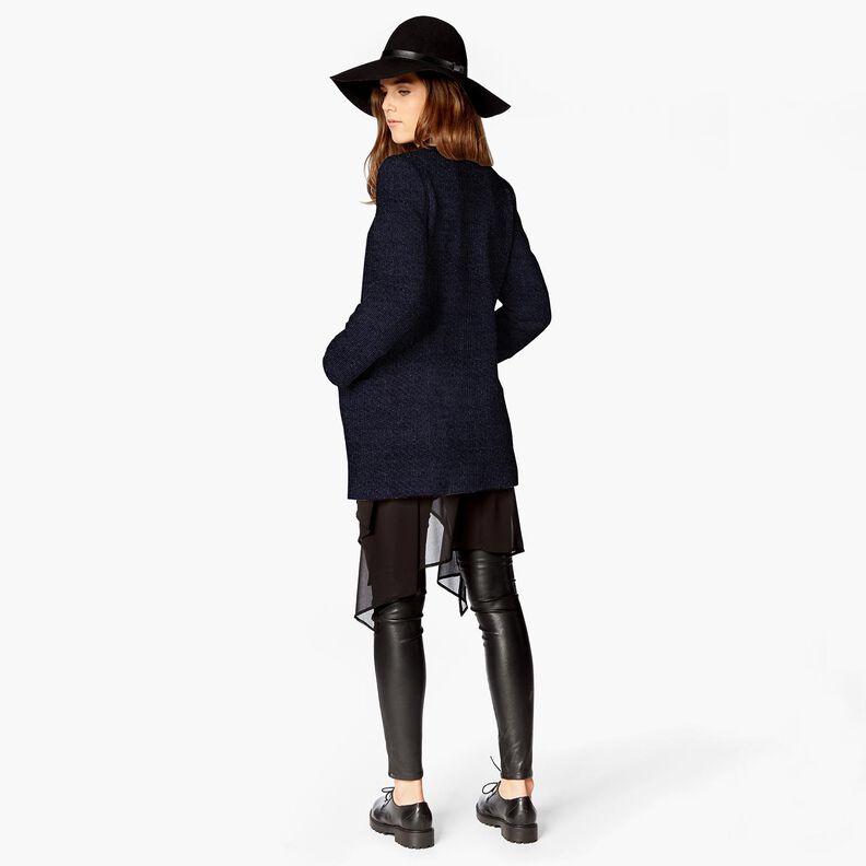 Chenille Stickad jacquard glitter – svartblå/silvermetallic,  image number 4