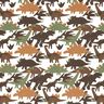 Bomullsjersey Kamouflage-dinosaurie – elfenbensvit/brun,  thumbnail number 1