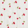 Muslin/Dubbel-krinkelväv Broderade körsbär | Poppy Fabrics – vit/eldröd,  thumbnail number 1