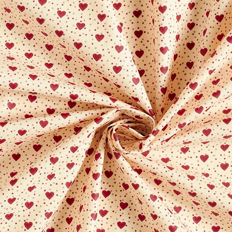 Behandlad bomull hjärtan – ljusbeige/rött, image number 4