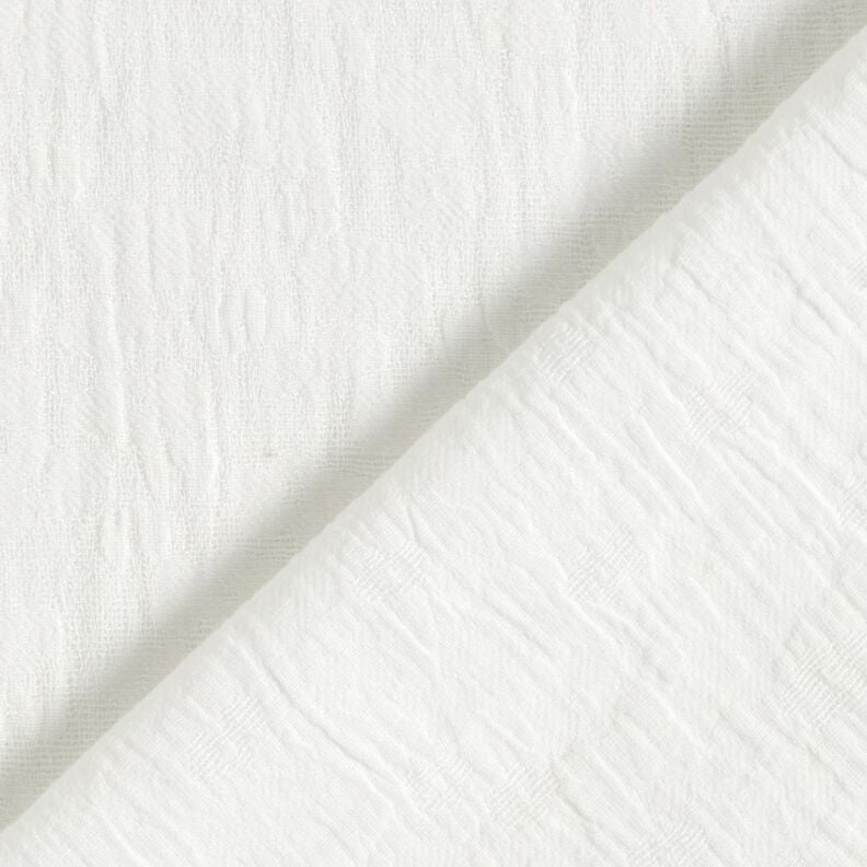 Muslin/Dubbel-krinkelväv Jacquard blommor – yllevit, image number 1