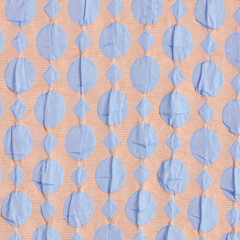 Cloqué prickar och diamanter – ljusblått/apricot,  image number 1