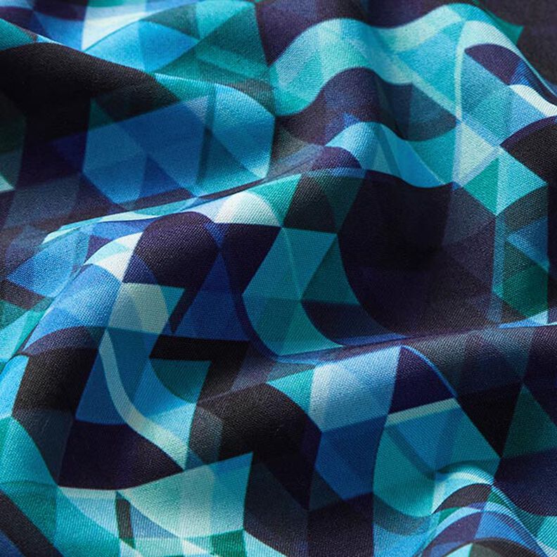 Softshell färgglada trianglar Digitaltryck – nattblå/turkos,  image number 3