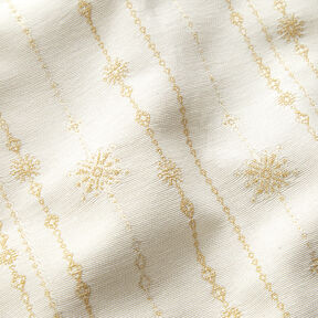 Dekorationstyg Jacquard Lurex Girlang av snöflingor – ljusbeige/guld, 
