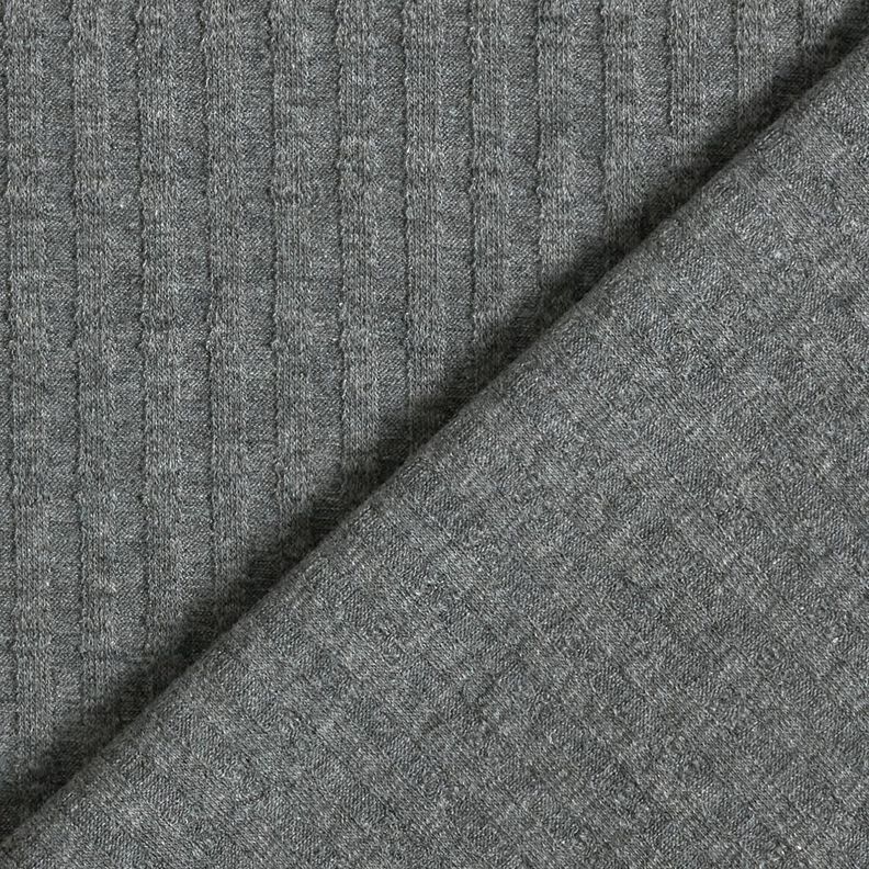 Ribbad jersey enkelt stickmönster – mörkgrå,  image number 4