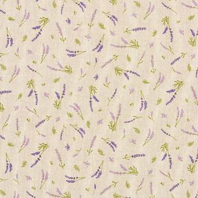 Dekorationstyg Halvpanama Lavendel – natur/lavender, 