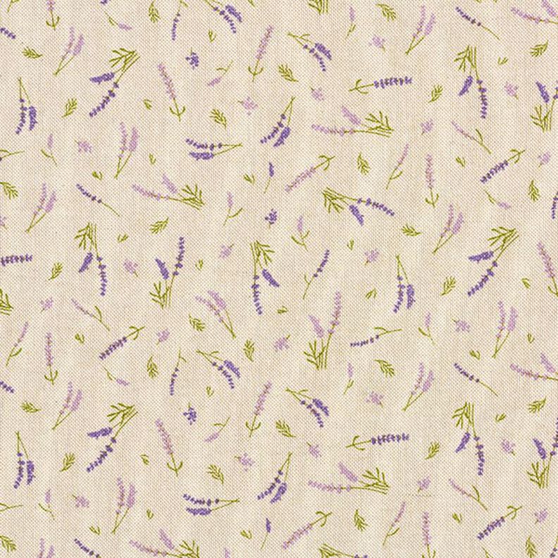 Dekorationstyg Halvpanama Lavendel – natur/lavender, image number 1